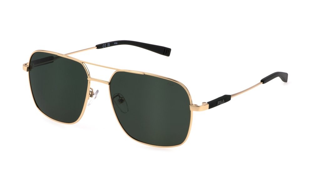 Occhiali da sole Fila SFI523 (300P) colore oro rosè lucido lenti green