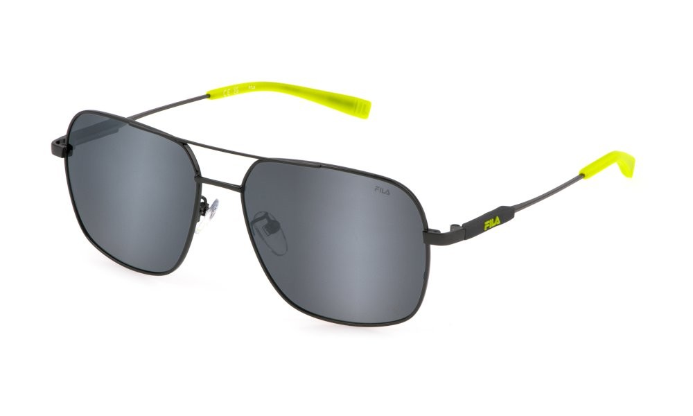 Occhiali da sole Fila SFI523 (568P) colore bachelite lucida totale lenti smoke/mirror silver