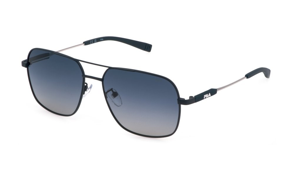 Occhiali da sole Fila SFI523 (696P) colore blu opaco lenti blue gradient