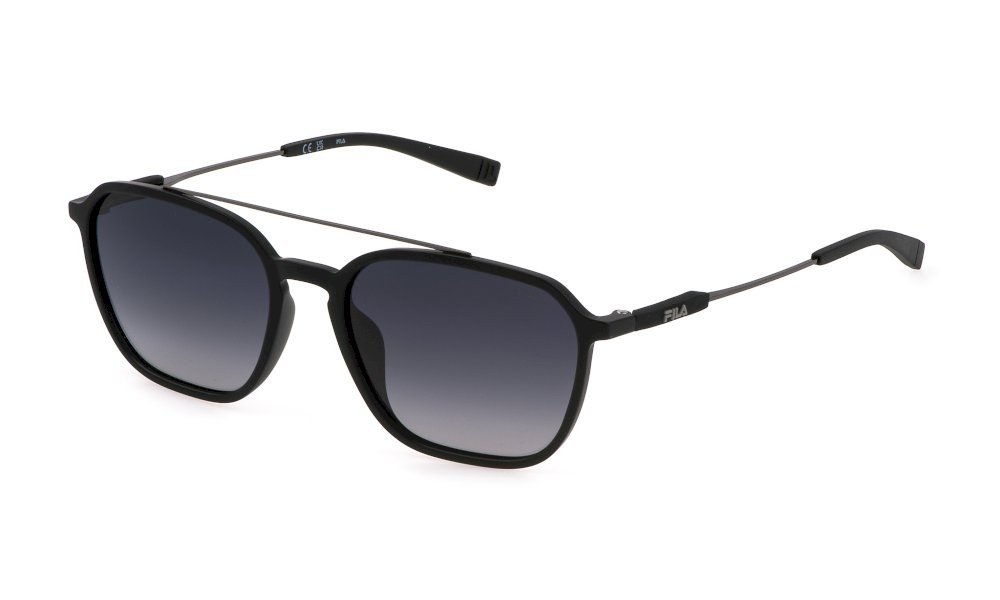 Occhiali da sole Fila SFI524 (U28P) colore nero opaco lenti smoke gradient