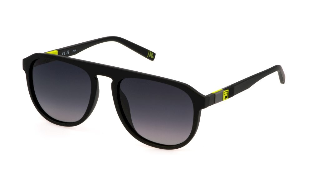 Occhiali da sole Fila SFI528 (U28P) colore nero opaco lenti smoke gradient