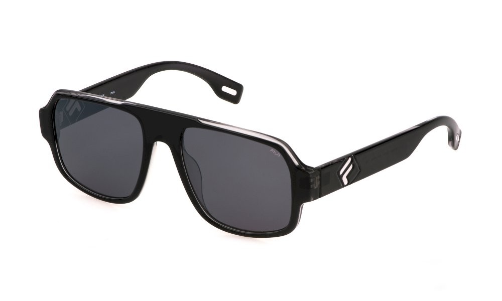 Occhiali da sole Fila SFI529 (6HKX) colore grigio chiaro c/top grigio scuro lenti smoke / mirror silver