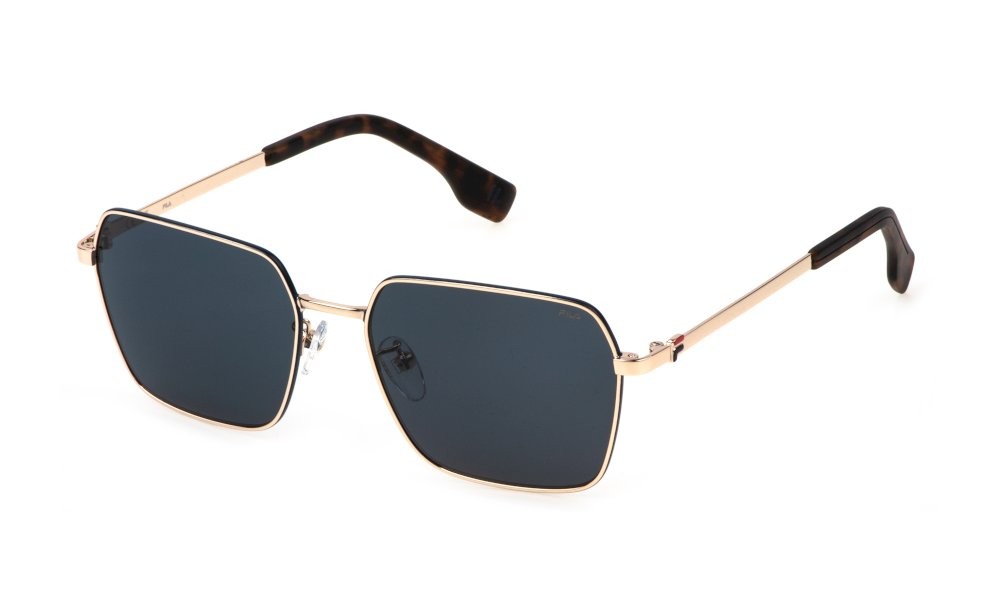 Sonnenbrillen Fila SFI729 (0309) farbe oro rose' lucido c/parti blu gläser smoke