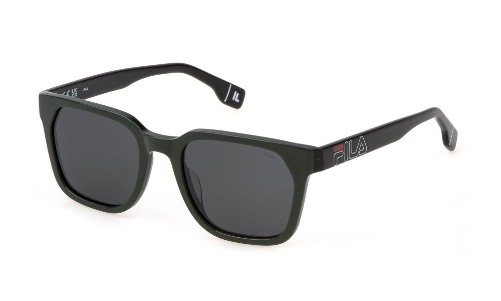Occhiali da sole Fila SFI730V (B33P) colore verde+nero lucido lenti smoke