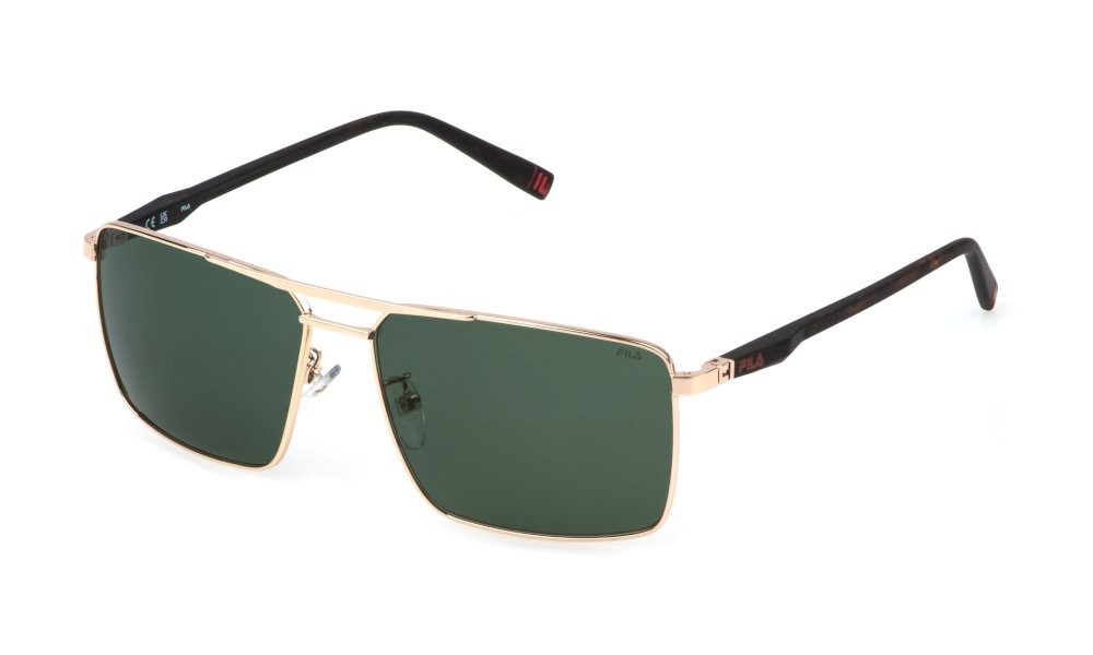 Occhiali da sole Fila SFI893 (300Y) colore oro rose' lucido lenti green
