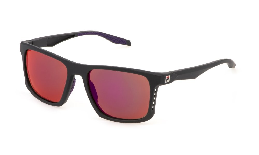 Occhiali da sole Fila SFI894 (AAUX) colore grigio scuro lucido lenti brown/mirror violet