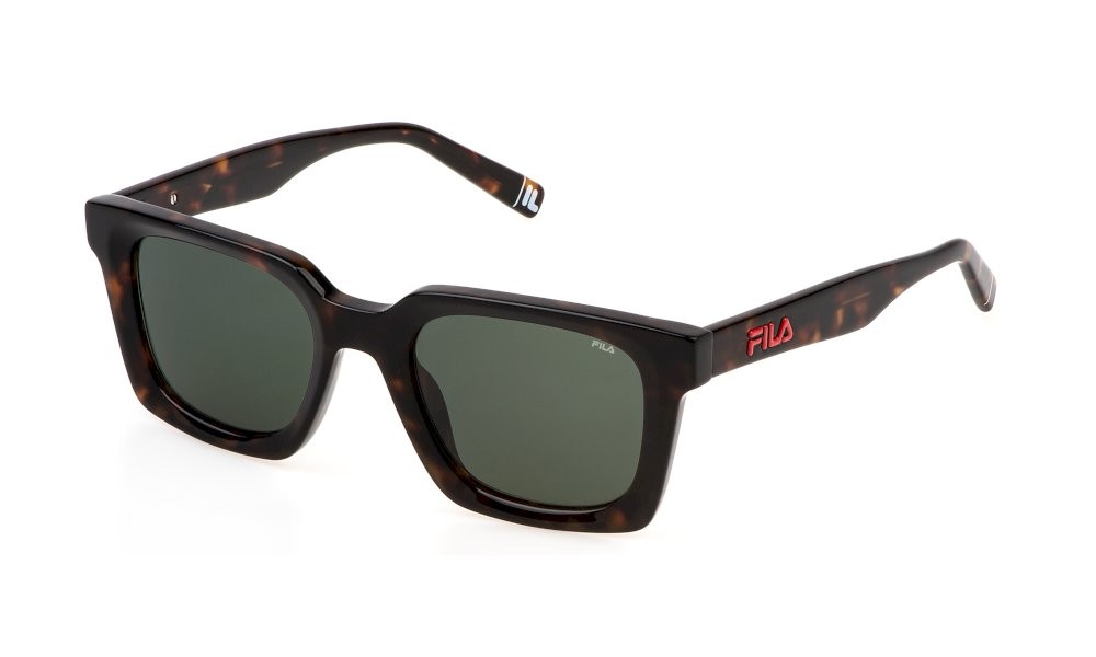 Occhiali da sole Fila SFI897 (4BLV) colore avana scura lenti green