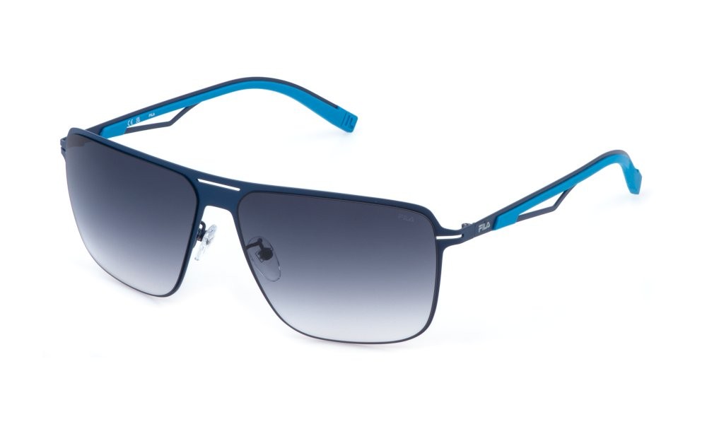 Occhiali da sole Fila SFI898 (01HL) colore blu notte opaco lenti blue gradient blue