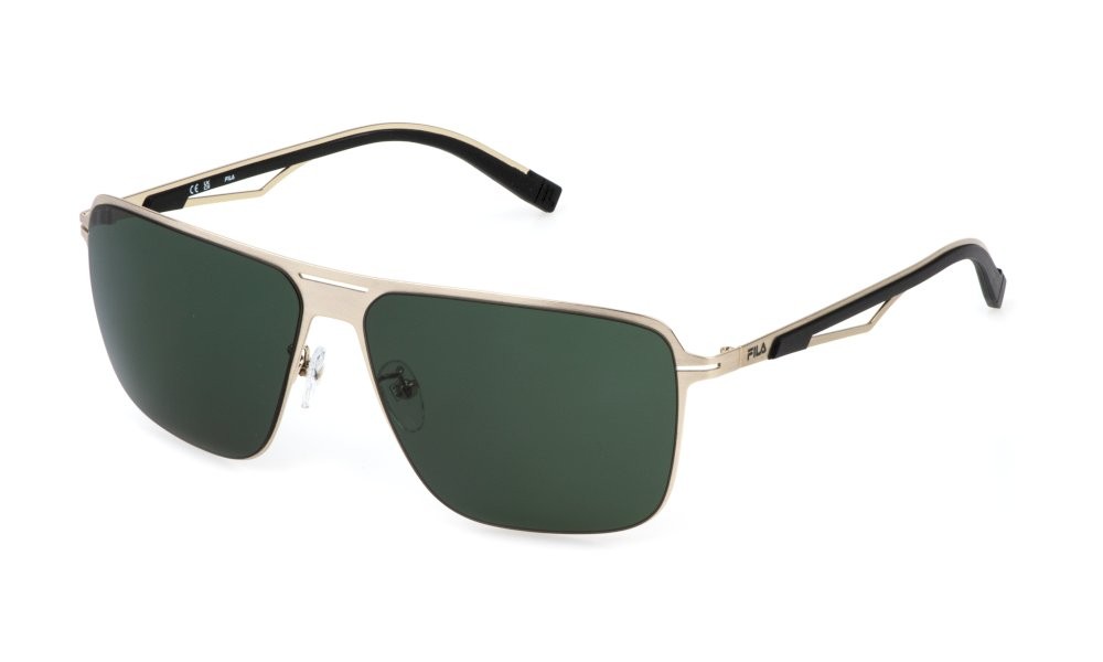 Occhiali da sole Fila SFI898 (0375) colore oro rose' satinato lenti green