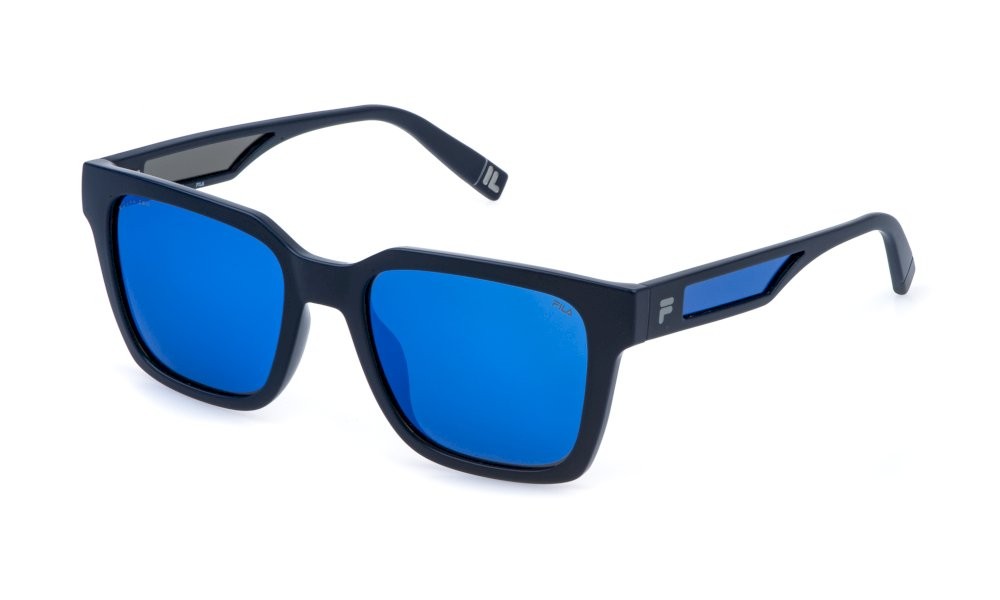 Occhiali da sole Fila SFIA14 (C03Z) colore blu opaco lenti smoke/mirror blue