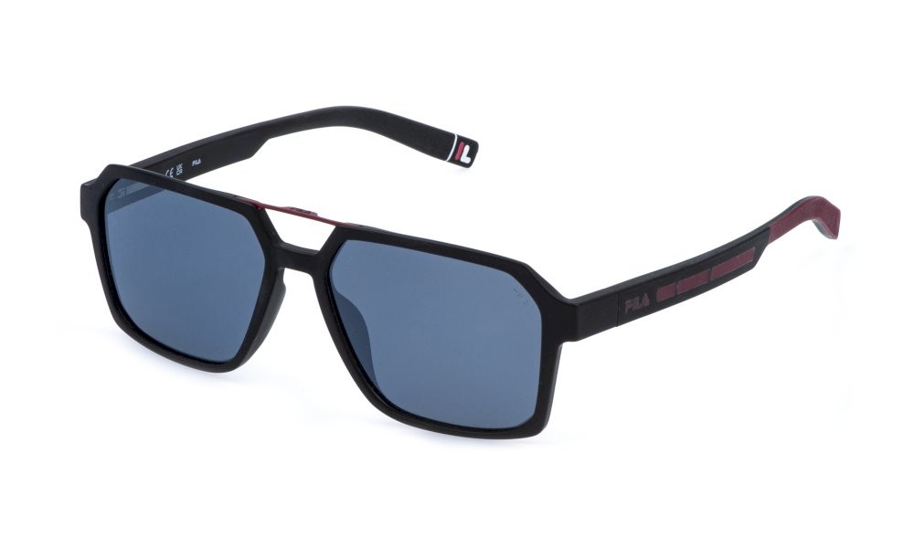 Occhiali da sole Fila SFIB04 (U28W) colore nero opaco lenti smoke/mirror silver