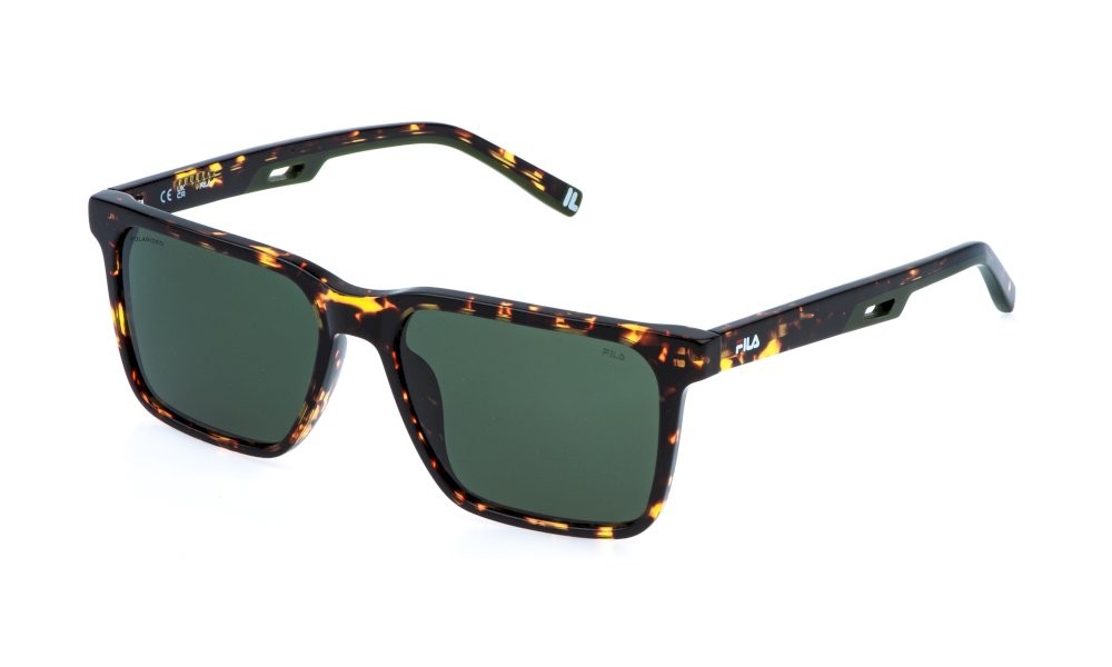 Occhiali da sole Fila SFIB06 (Z62P) colore avana maculata gialla lenti green