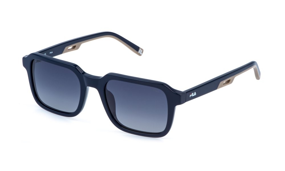 Occhiali da sole Fila SFIB07 (D82Z) colore blu pieno lenti smoke gradient