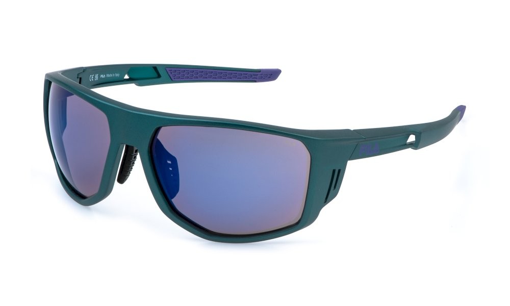 Occhiali da sole Fila SFIB13 (U24V) colore verde metallizzato lenti pink/multilayer violet