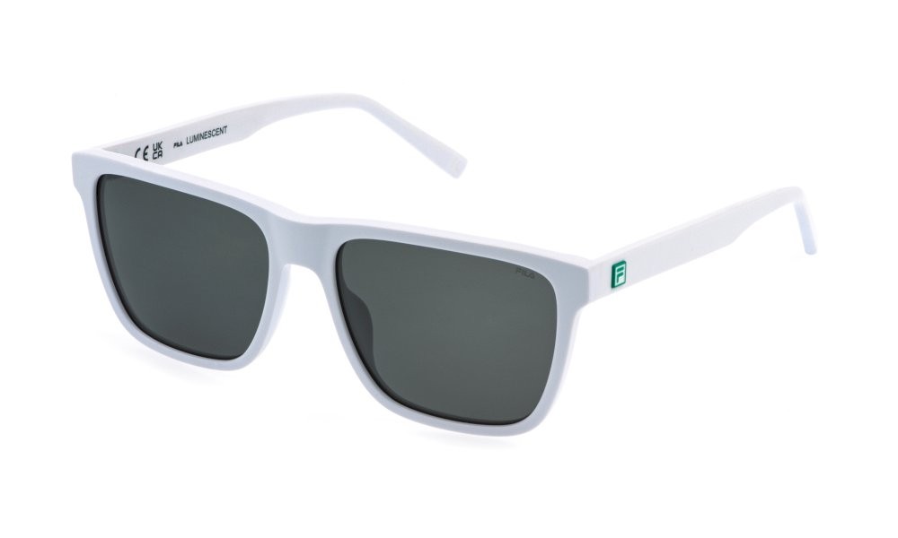 Occhiali da sole Fila SFID18 (6ZNP) colore bianco neve opaco lenti grey/green