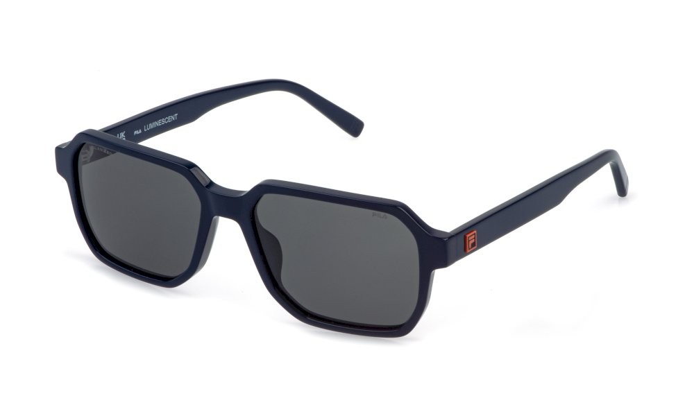 Occhiali da sole Fila SFID19 (991Z) colore blu scuro lucido lenti smoke
