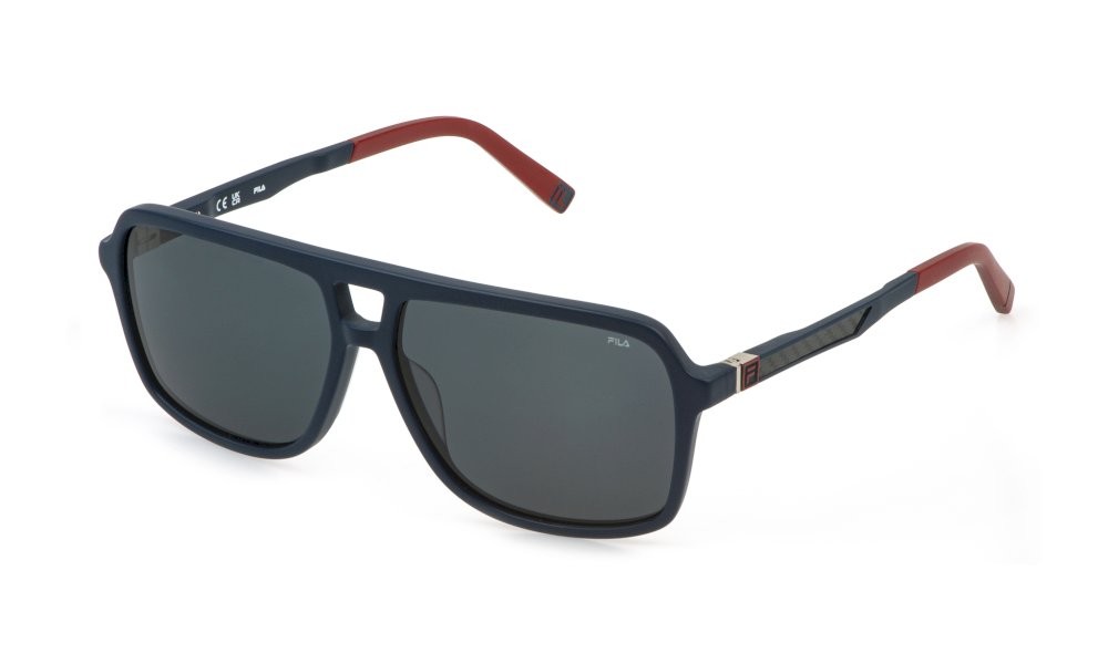 Occhiali da sole Fila SFID22 (991M) colore blu scuro opaco lenti smoke