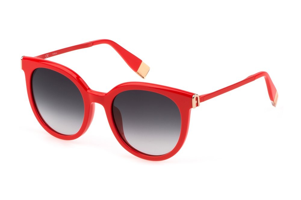 Sonnenbrillen Furla SFU625 (05GQ) farbe arancio lucido gläser smoke gradient