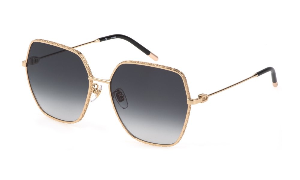 Sonnenbrillen Furla SFU628 (0300) farbe oro rosè lucido totale gläser smoke gradient