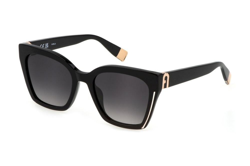 Sonnenbrillen Furla SFU708 (0700) farbe nero lucido gläser smoke gradient