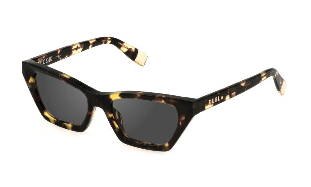 Sunglasses Furla SFU777 (05AW) color avana soia lucida lenses smoke