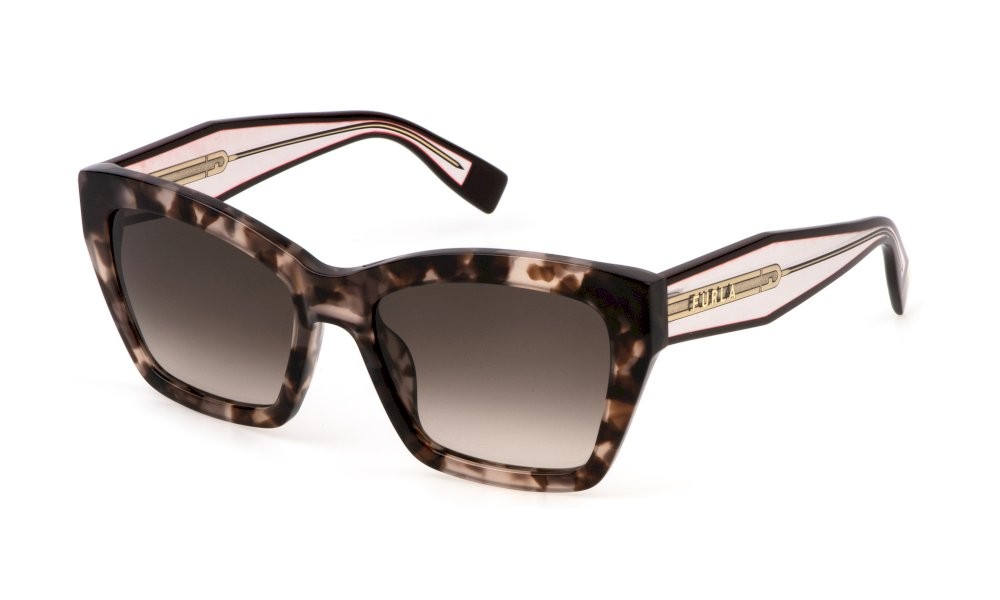 Sunglasses Furla SFU778 (0XAP) color fantasia marrone lenses brown grad.pink