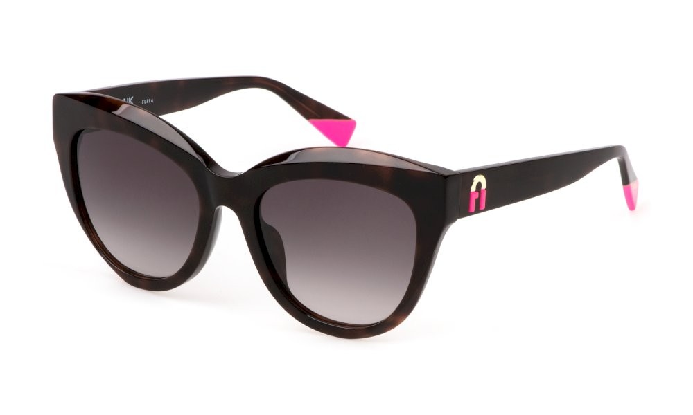 Sunglasses Furla SFU780 (0752) color avana scura lucida lenses brown grad.pink