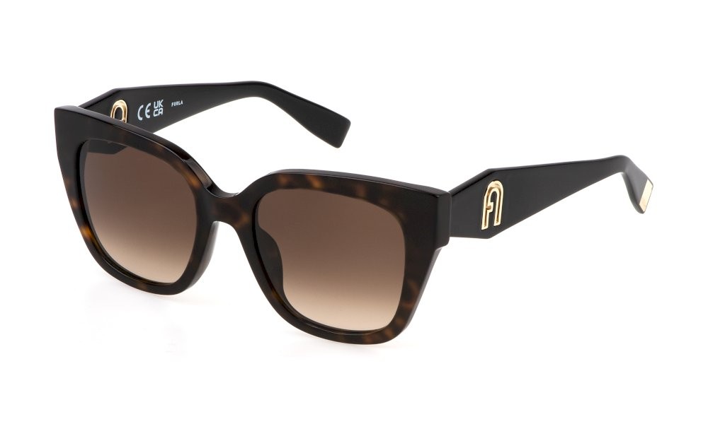 Occhiali da sole Furla SFU812 (02BL) colore avana lenti brown gradient