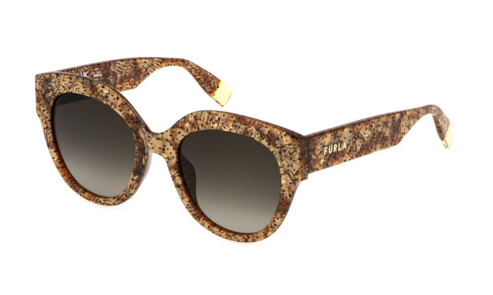 Sunglasses Furla SFU813 (0V83) color avana/madreperla lucida lenses smoke gradient smoke