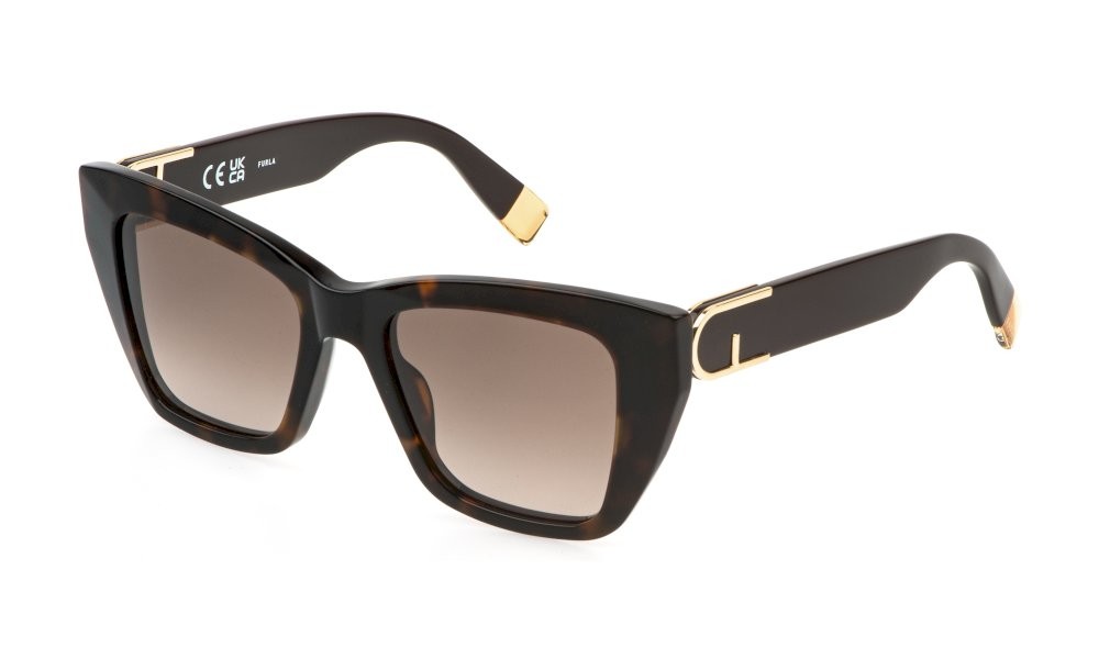 Sunglasses Furla SFU882 (04BL) color avana scura lenses brown gradient brown