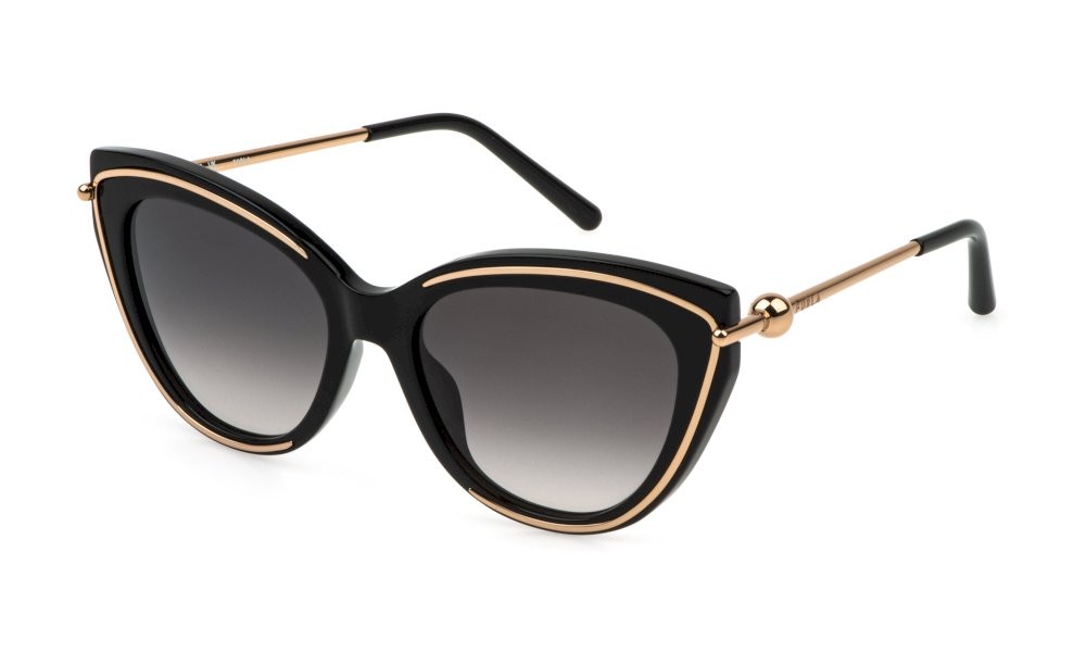 Sunglasses Furla SFU889 (0700) color nero lucido lenses smoke gradient