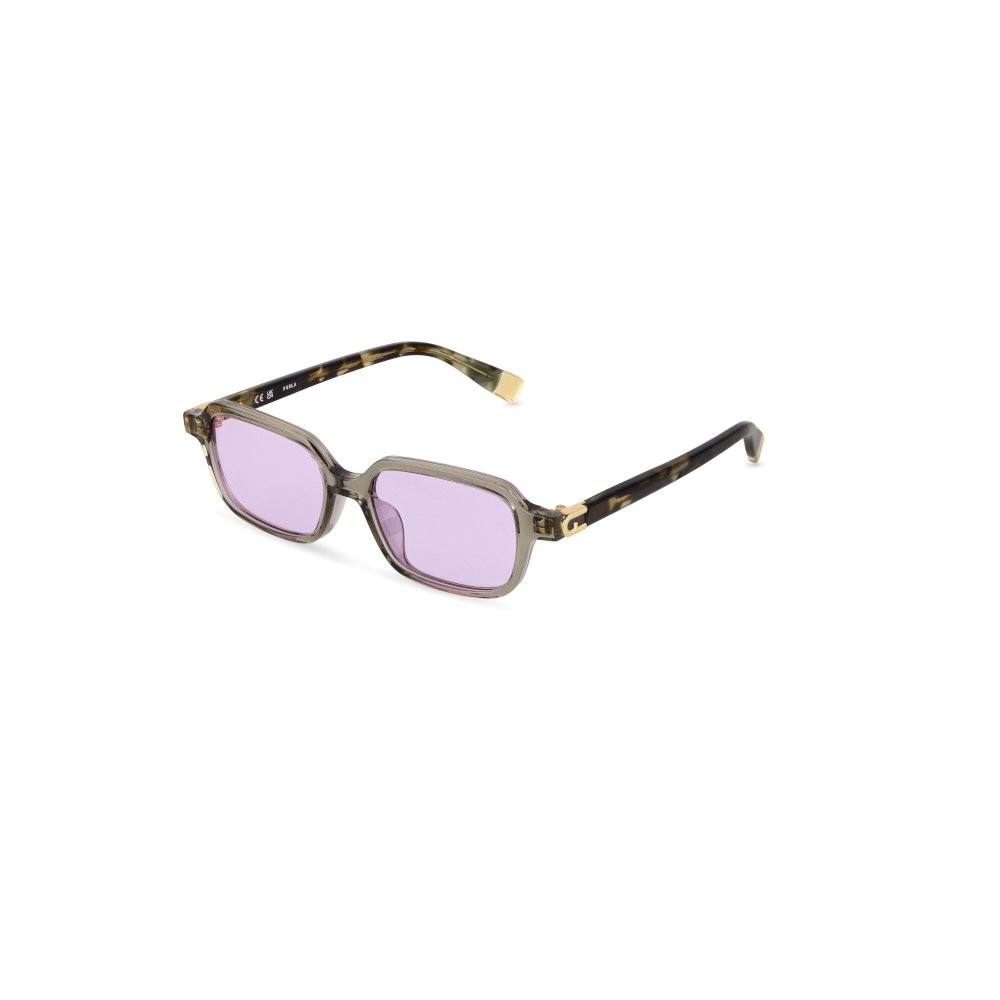 Sunglasses Furla SFU971 (098Z) color grigio trasparente lenses violet