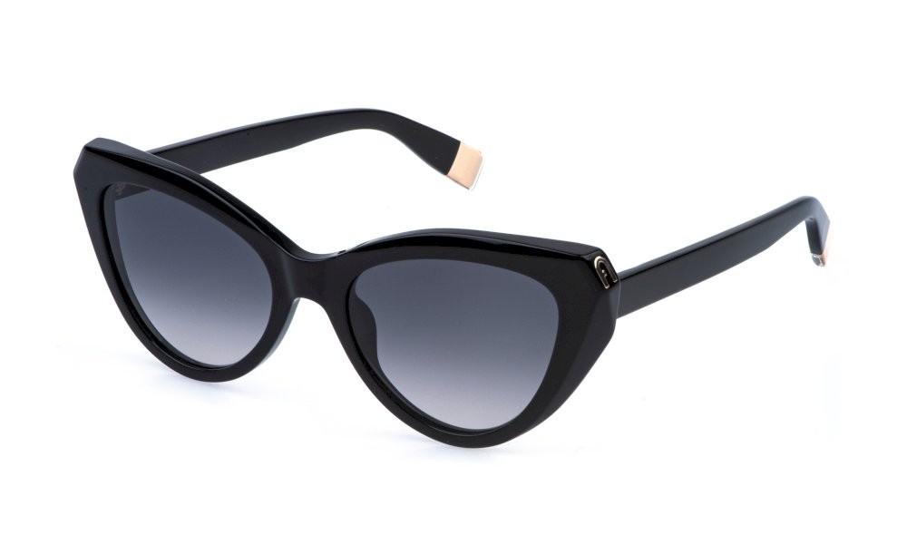 Sunglasses Furla SFU977 (0700) color nero lucido lenses smoke gradient