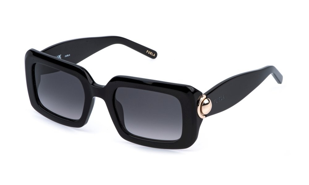 Sunglasses Furla SFU980 (0700) color nero lucido lenses smoke gradient