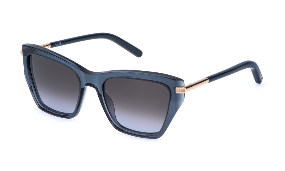 Sunglasses Furla SFU983 (0840) color grigio trasparente lenses smoke gradient blue