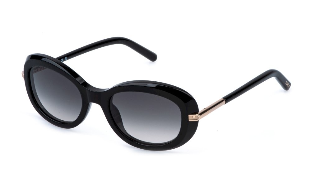 Sunglasses Furla SFU984 (0700) color nero lucido lenses smoke gradient