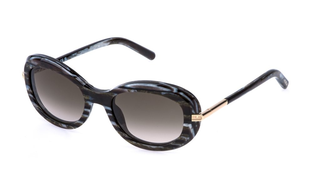Occhiali da sole Furla SFU984 (0U25) colore avana marron perlato lenti brown gradient brown