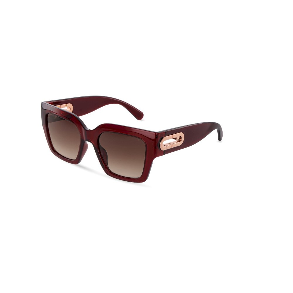 Sunglasses Furla SFUB08 (01ED) color bordeaux trasparente lucido lenses brown gradient