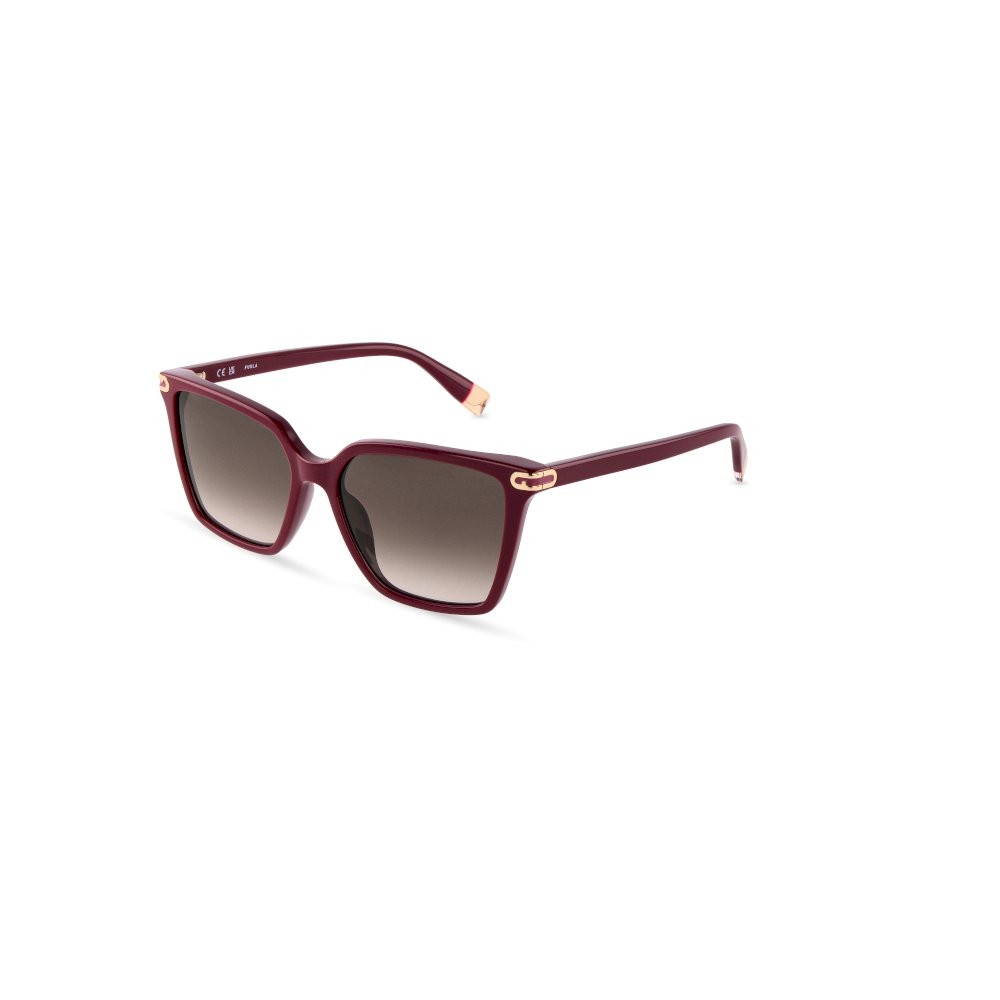 Sunglasses Furla SFUB13 (06UU) color lampone lucido lenses brown gradient pink