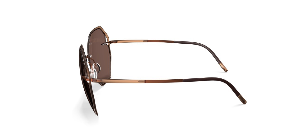 Sunglasses Silhouette Accent Shades 08187 2540 color slm brown shape rectangle lenses 2540