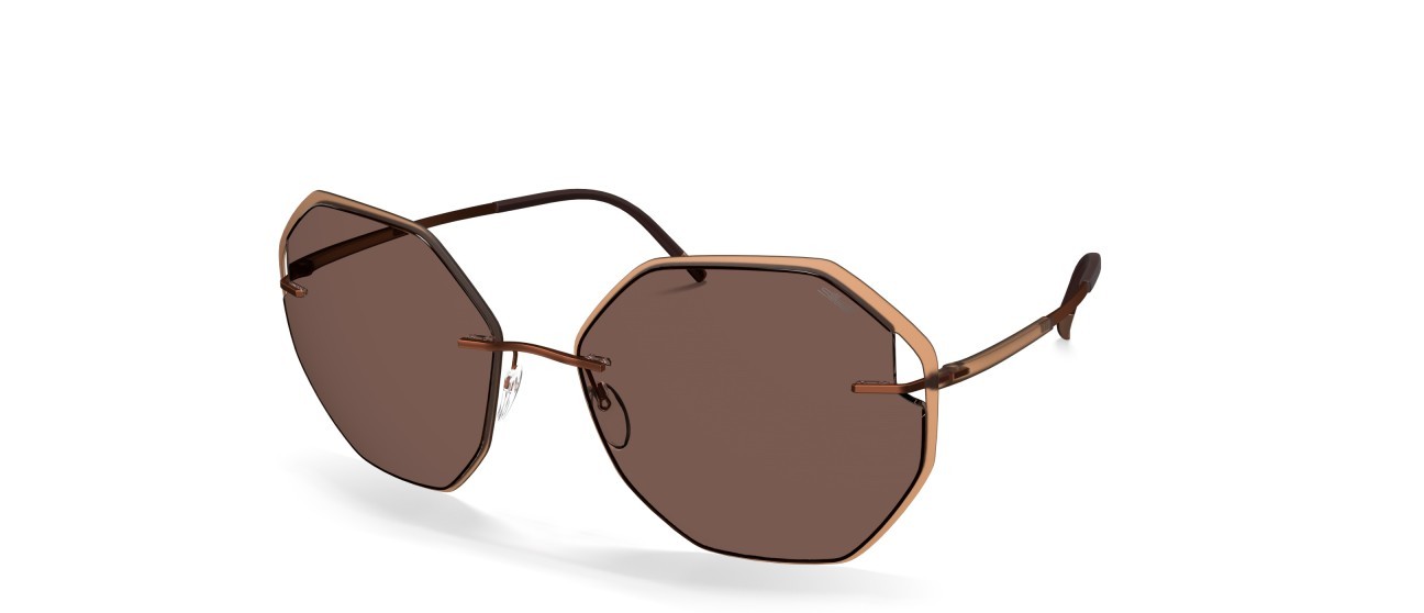 Sunglasses Silhouette Accent Shades 08187 2540 color slm brown shape rectangle lenses 2540
