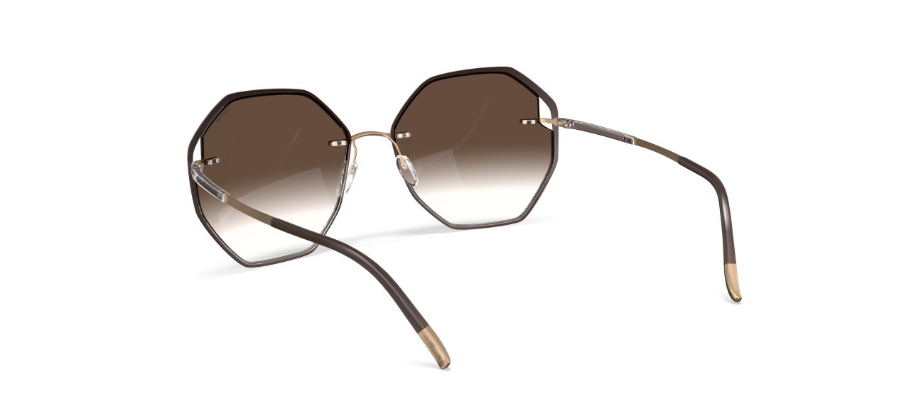 Sunglasses Silhouette Accent Shades 08187 6030 color classic brown gradient shape rectangle lenses 6030