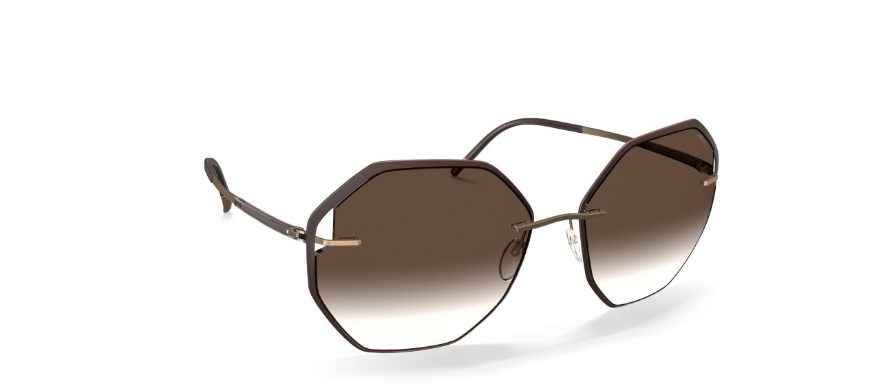 Sunglasses Silhouette Accent Shades 08187 6030 color classic brown gradient shape rectangle lenses 6030