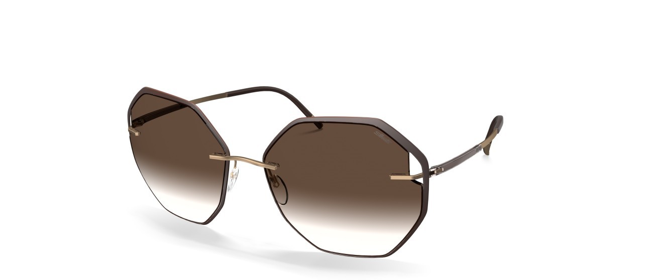 Sunglasses Silhouette Accent Shades 08187 6030 color classic brown gradient shape rectangle lenses 6030
