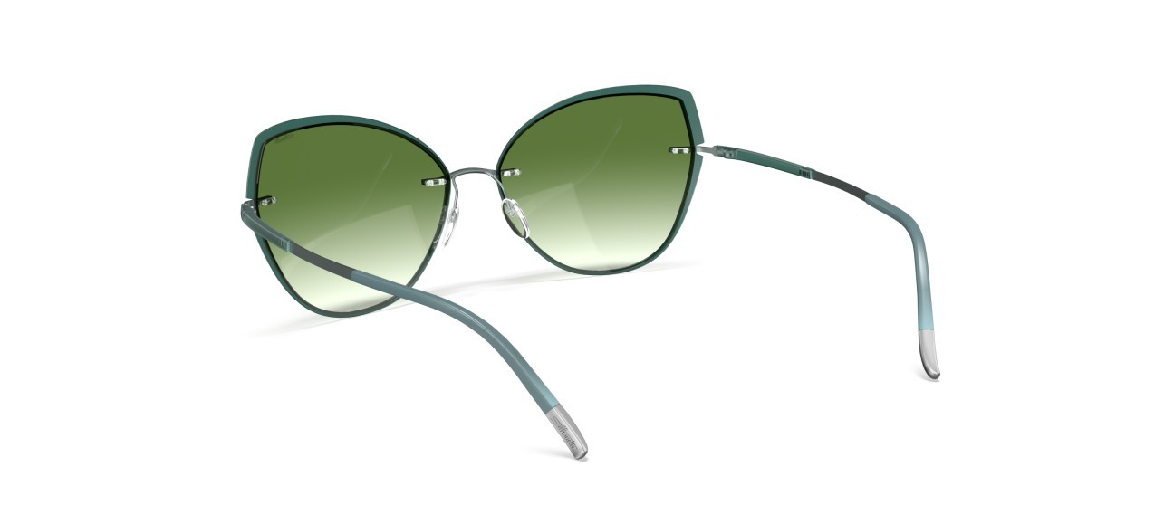 Occhiali da sole Silhouette Accent Shades 08188 5040 colore classic green gradient forma cat eye lenti 5040