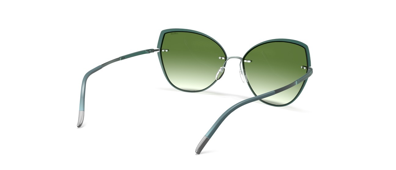 Occhiali da sole Silhouette Accent Shades 08188 5040 colore classic green gradient forma cat eye lenti 5040