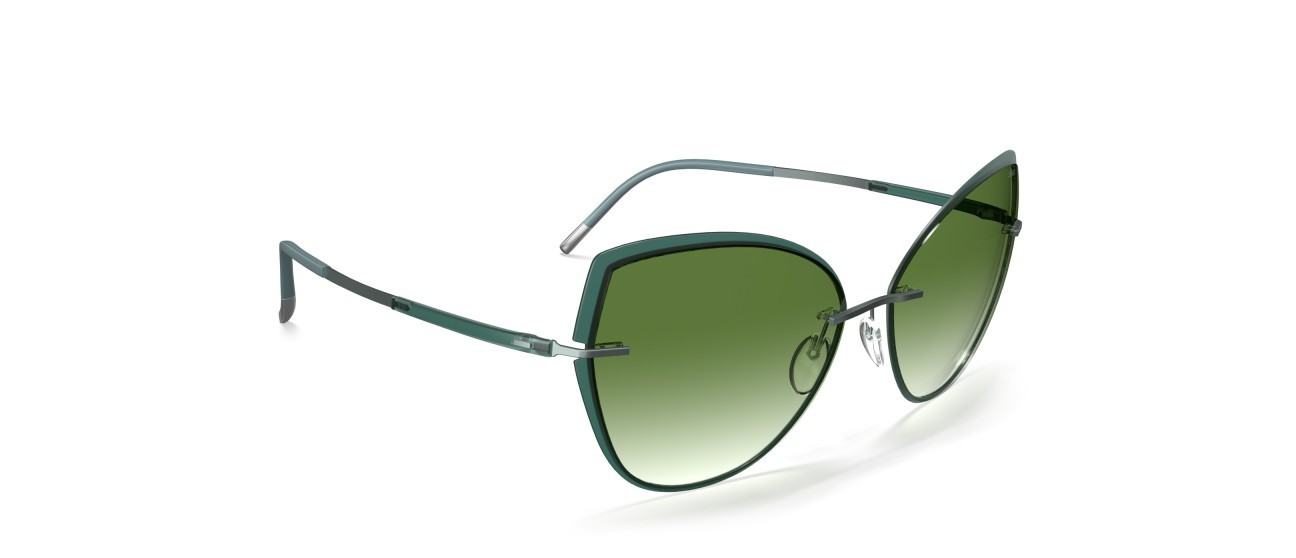 Occhiali da sole Silhouette Accent Shades 08188 5040 colore classic green gradient forma cat eye lenti 5040