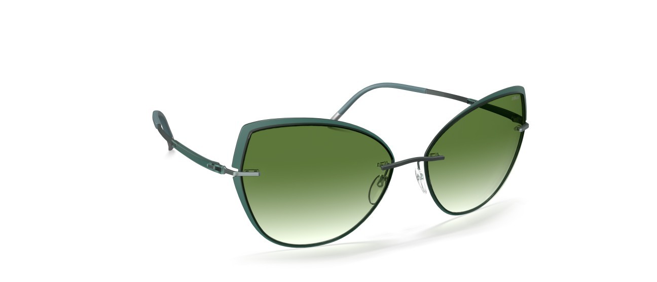Occhiali da sole Silhouette Accent Shades 08188 5040 colore classic green gradient forma cat eye lenti 5040