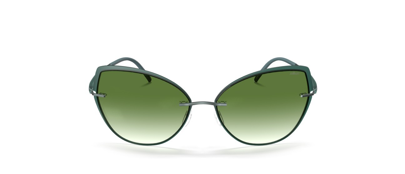 Occhiali da sole Silhouette Accent Shades 08188 5040 colore classic green gradient forma cat eye lenti 5040