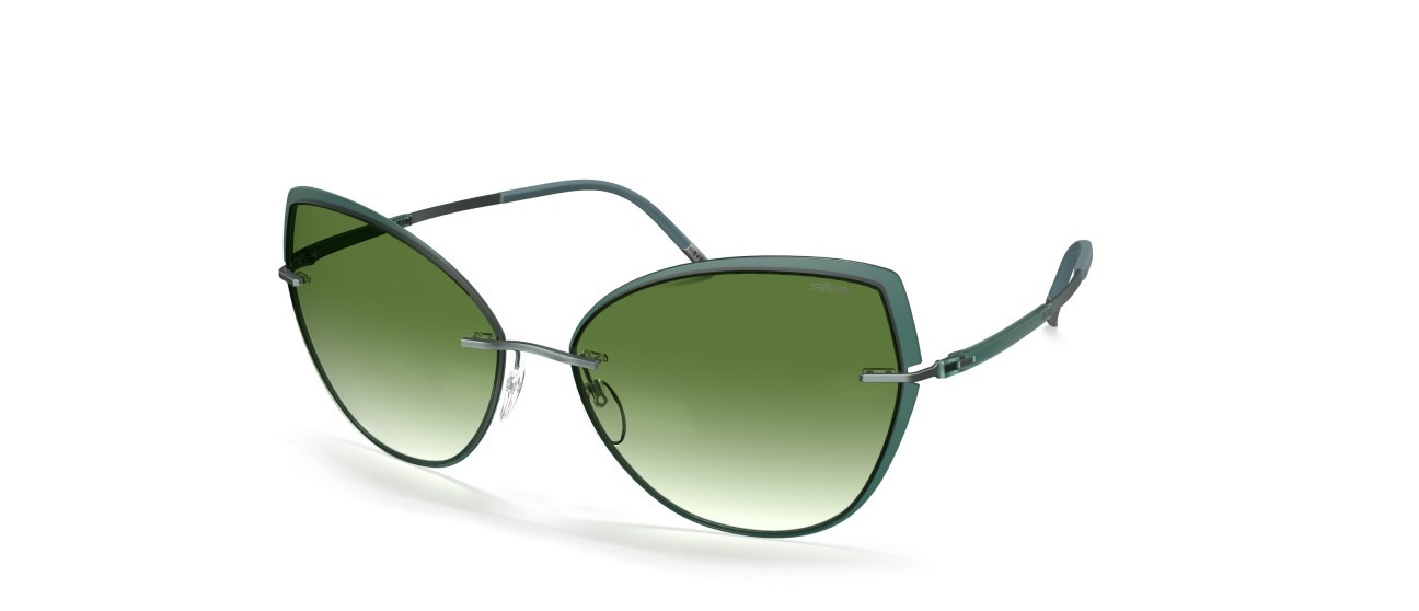 Occhiali da sole Silhouette Accent Shades 08188 5040 colore classic green gradient forma cat eye lenti 5040